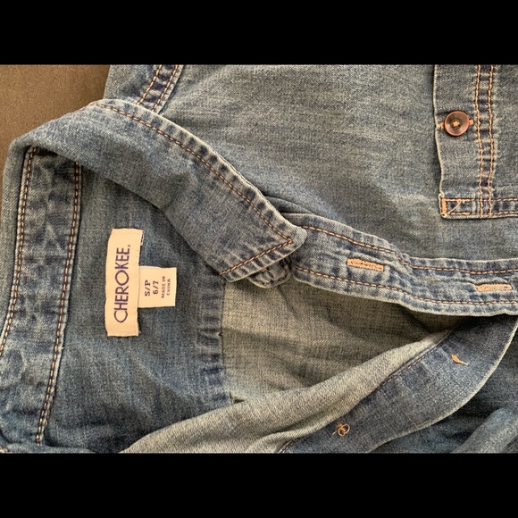 Cherokee button up denim size 6-7 - Picture 2 of 2